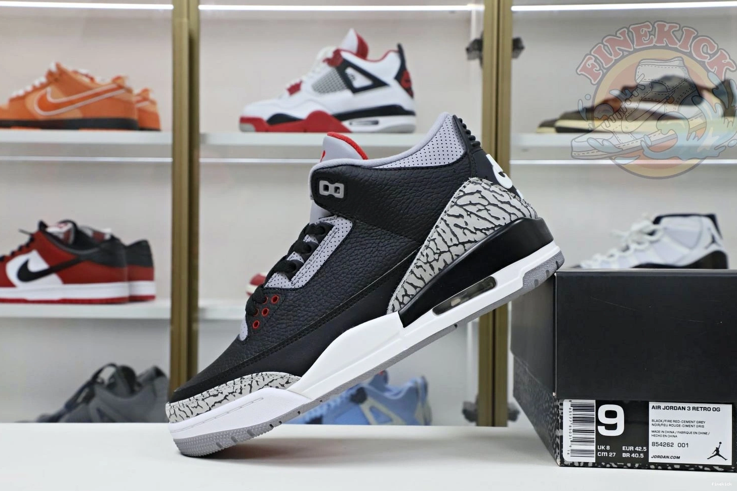 2018（854262-001）  Jordan retro 3 Jordan Air blackcement 0820
